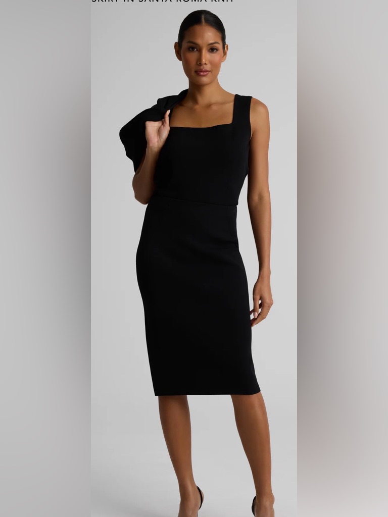 St. John Luxury Brand Classic Elegant Black Women's Knit Skirt-